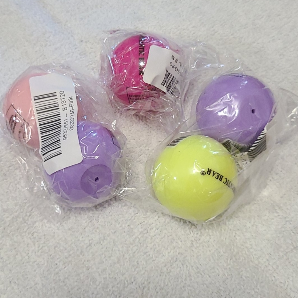 Lot of 5 Romantic Bear spheres of lip balm